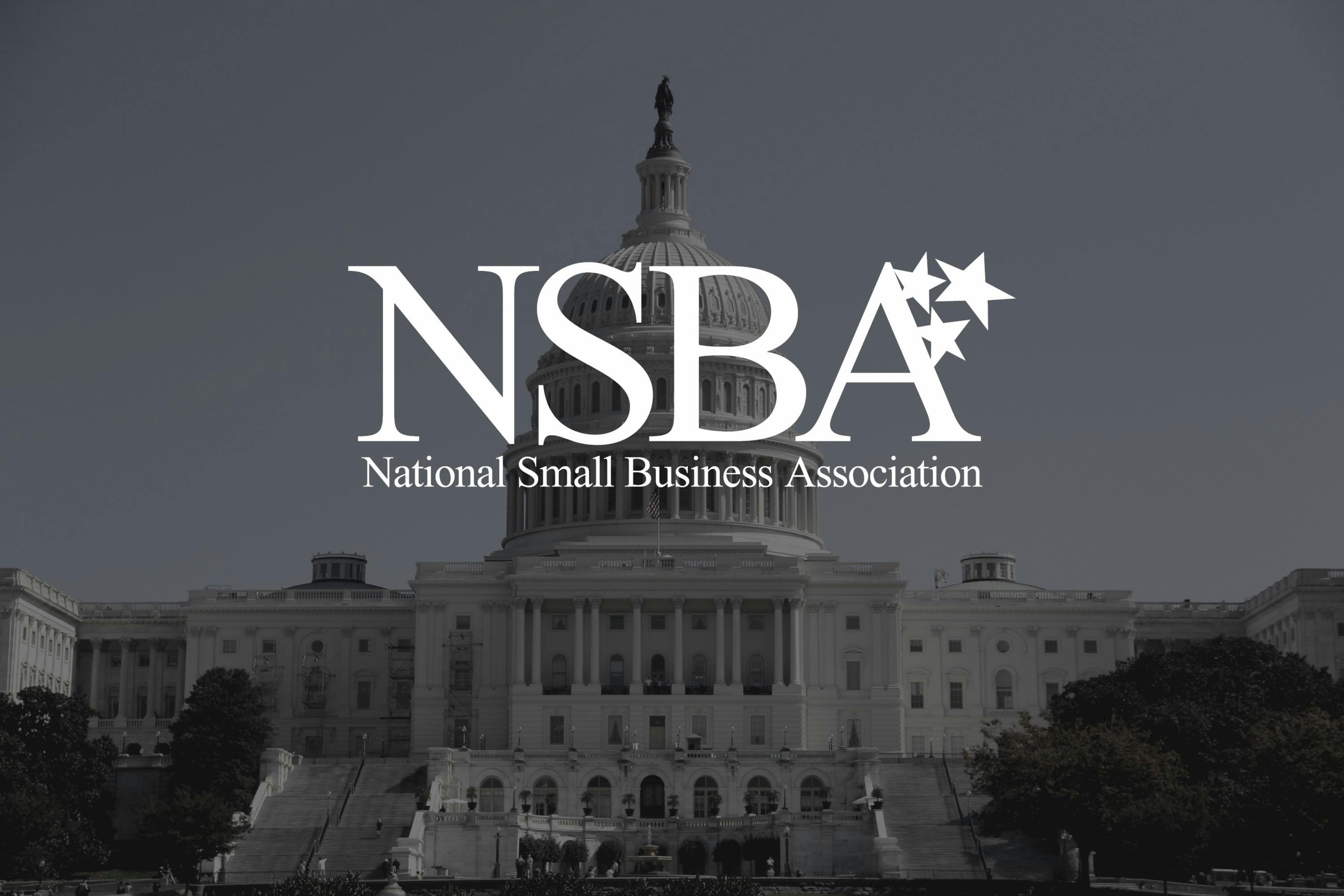The National Small Business Association logo overtop of the US Capitol.